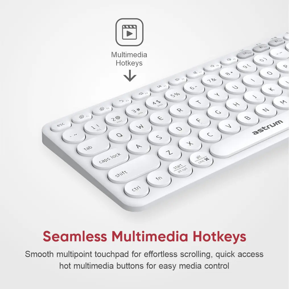 Dual Mode Mini Wireless Keyboard - KT200 - White