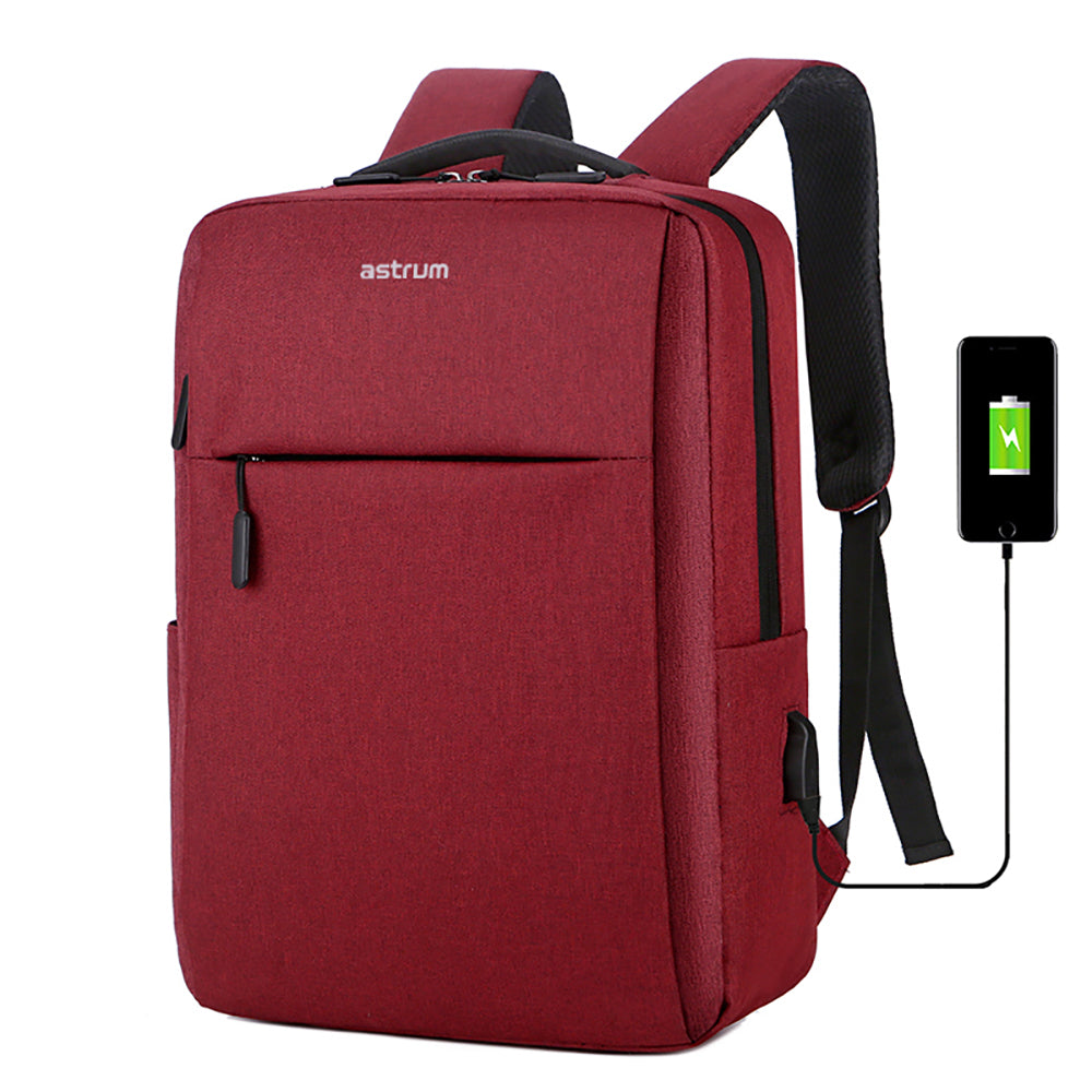 Backpack Travel Bag 15" USB Port and Multi-Pocket Design Red - LB200