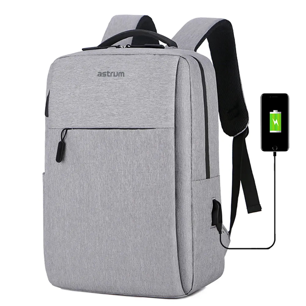 Backpack Travel Bag 15" USB Port and Multi-Pocket Design Grey - LB200