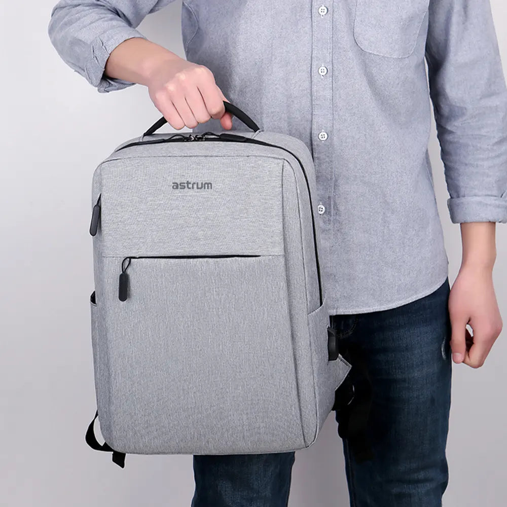 Backpack Travel Bag 15" USB Port and Multi-Pocket Design Grey - LB200