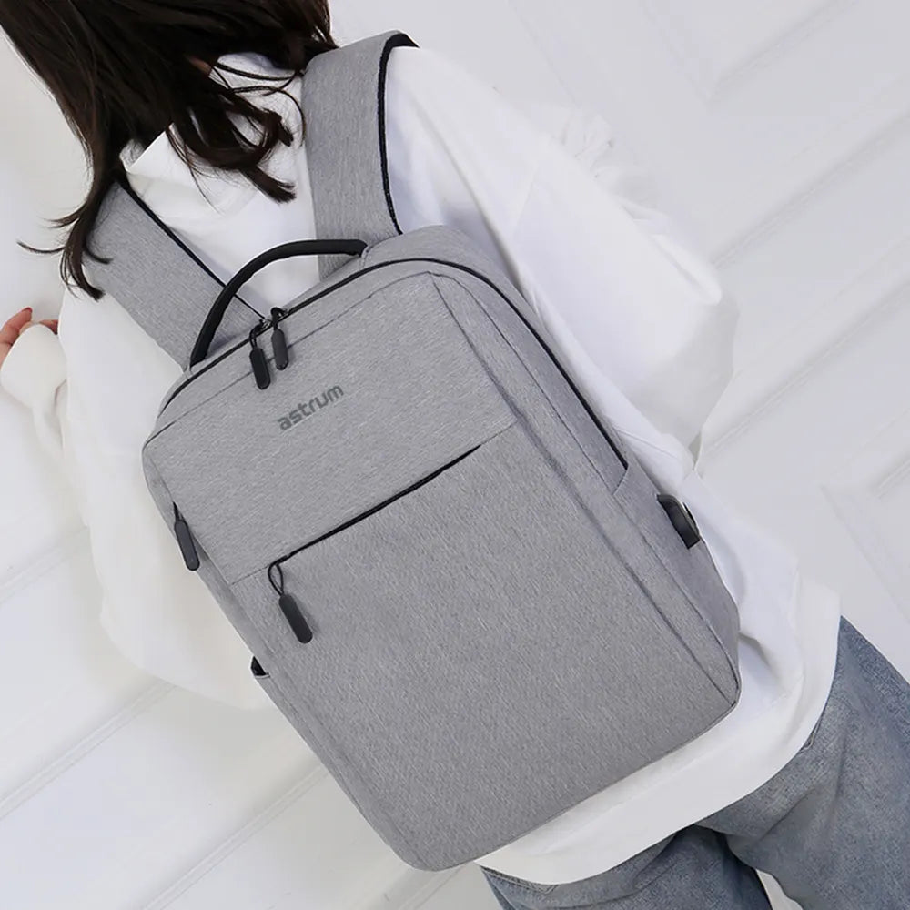Backpack Travel Bag 15" USB Port and Multi-Pocket Design Grey - LB200