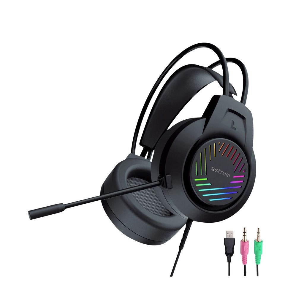 Wired Gaming Headset, 2 x 3.5mm with Boom Mic and USB LED - HG100