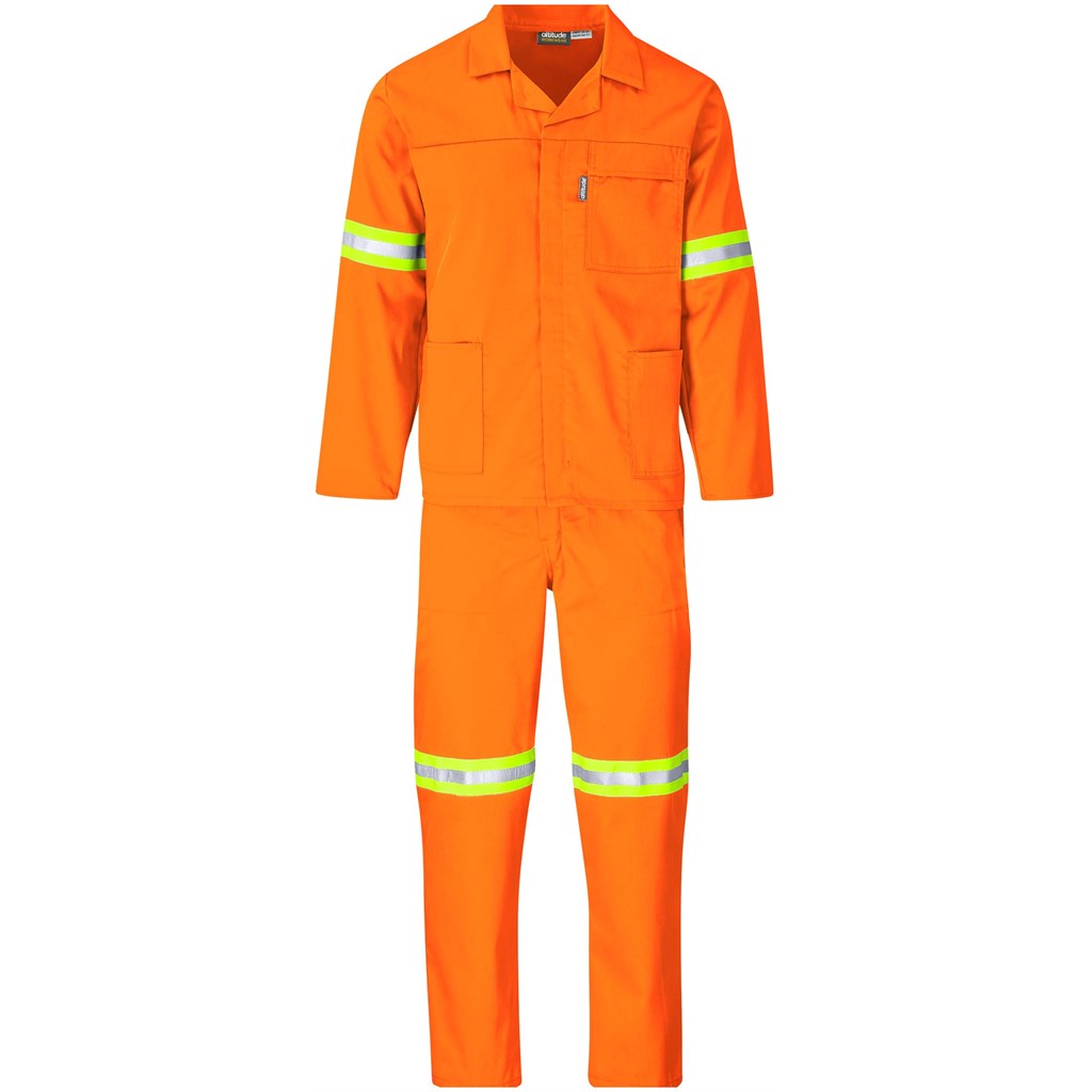 Trade Polycotton Conti Suit - Reflective Arms & Legs - Yellow Tape in Orange — Print Fast Express