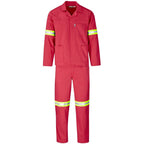 Trade Polycotton Conti Suit - Reflective Arms & Legs - Yellow Tape in Red — Print Fast Express