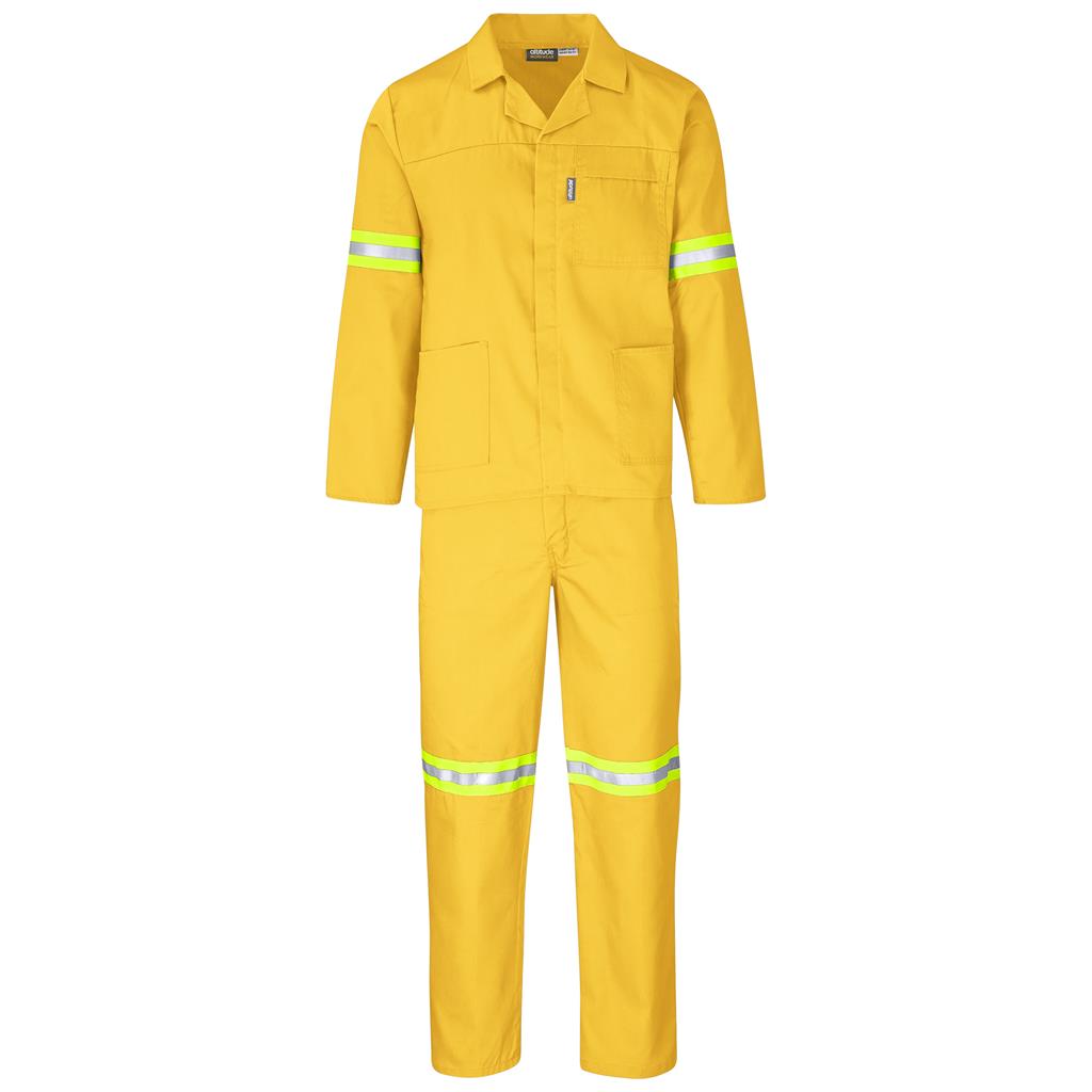Trade Polycotton Conti Suit - Reflective Arms & Legs - Yellow Tape in Yellow — Print Fast Express