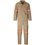 Trade Polycotton Conti Suit - Reflective Arms & Legs - Orange Tape in Khaki — Print Fast Express