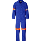 Trade Polycotton Conti Suit - Reflective Arms & Legs - Orange Tape in Royal Blue — Print Fast Express