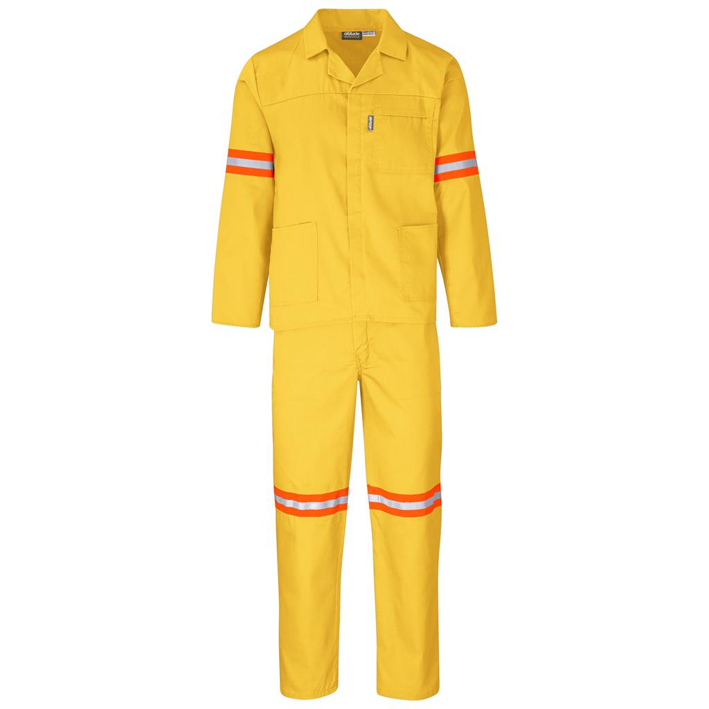 Trade Polycotton Conti Suit - Reflective Arms & Legs - Orange Tape in Yellow — Print Fast Express