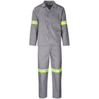 Trade Polycotton Conti Suit - Reflective Arms, Legs & Back - Yellow Tape in Grey — Print Fast Express