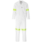 Trade Polycotton Conti Suit - Reflective Arms, Legs & Back - Yellow Tape in White — Print Fast Express