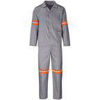 Trade Polycotton Conti - Suit Reflective Arms, Legs & Back - Orange Tape in Grey — Print Fast Express