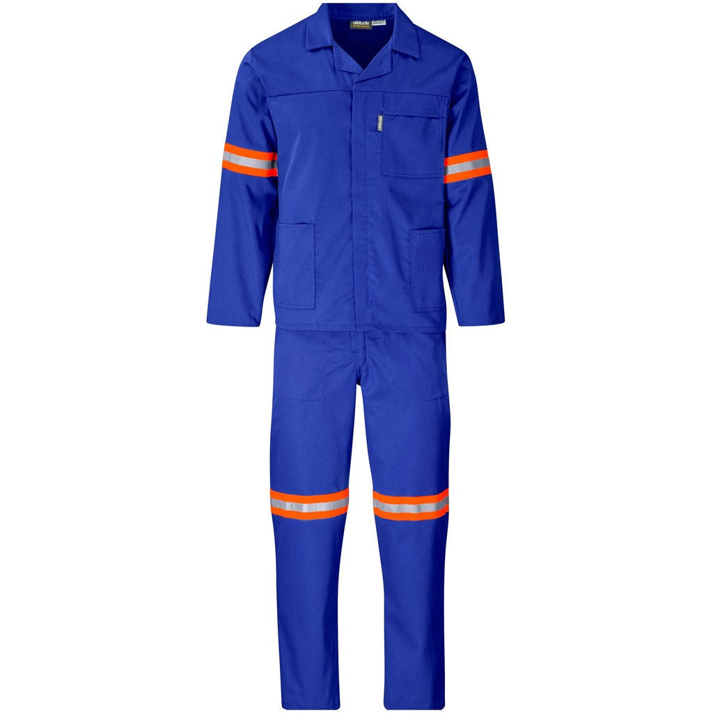 Trade Polycotton Conti - Suit Reflective Arms, Legs & Back - Orange Tape in Royal Blue — Print Fast Express