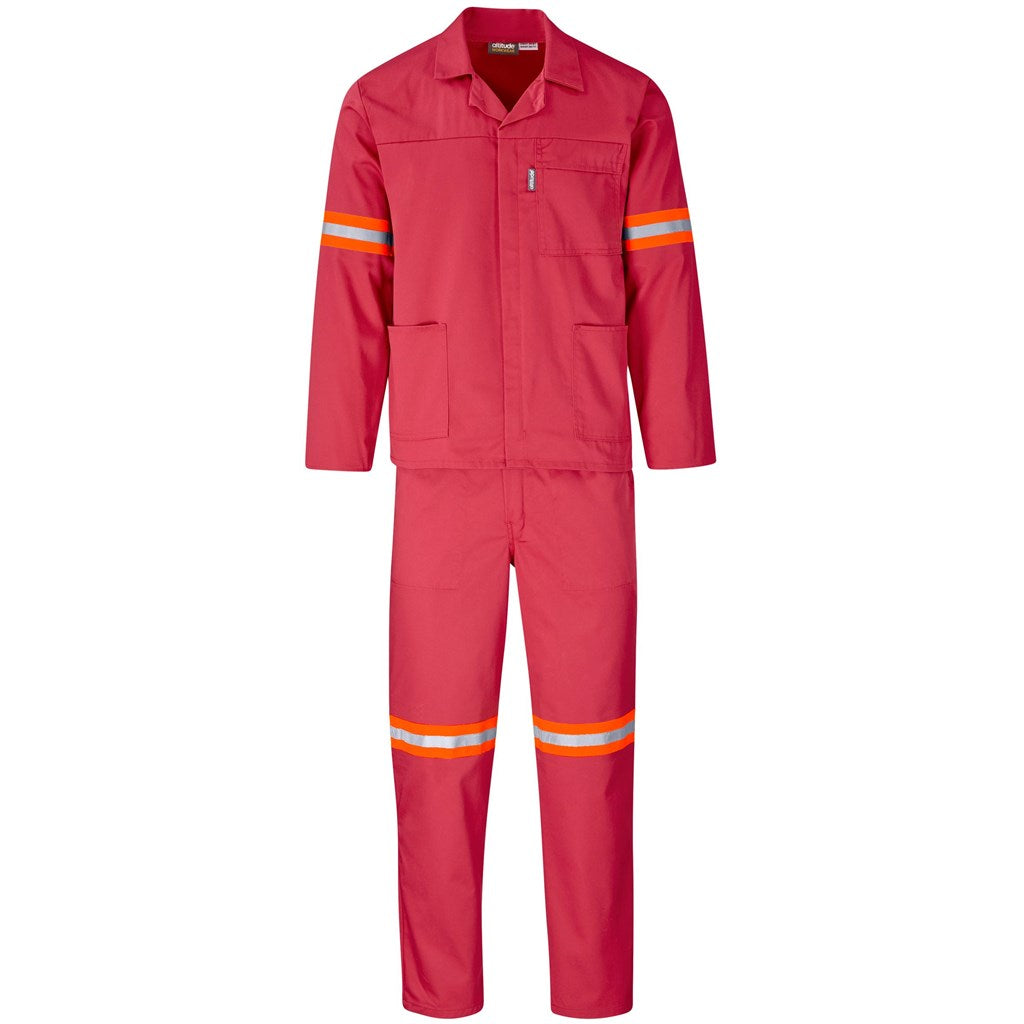 Trade Polycotton Conti - Suit Reflective Arms, Legs & Back - Orange Tape in Red — Print Fast Express