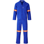 Technician 100% Cotton Conti Suit - Reflective Arms & Legs - Orange Tape in Royal Blue — Print Fast Express