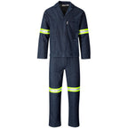 Vintage 100% Cotton Denim Conti Suit - Reflective Arms & Legs - Yellow Tape in Dark Blue — Print Fast Express