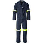Vintage 100% Cotton Denim Conti Suit - Reflective Arms, Legs & Back - Yellow Tape in Dark Blue — Print Fast Express