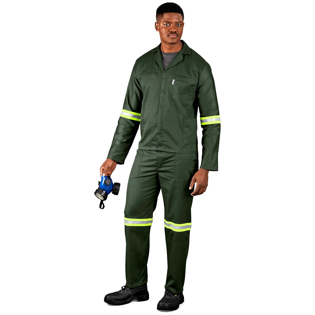 Acid Resistant Polycotton Conti Suit - Reflective Arm & Legs - Yellow Tape — Print Fast Express