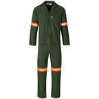 Acid Resistant Polycotton Conti Suit - Reflective Arm & Legs - Orange Tape in Olive — Print Fast Express