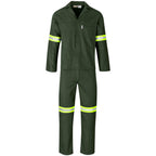 Acid Resistant Polycotton Conti Suit - Reflective Arm, Legs & Back - Yellow Tape in Olive — Print Fast Express