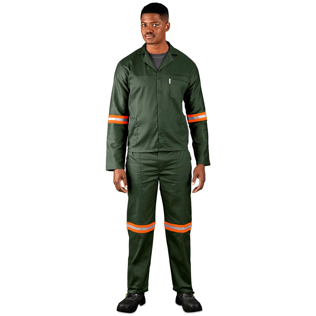 Acid Resistant Polycotton Conti Suit - Reflective Arm, Legs & Back - Orange Tape — Print Fast Express