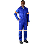 Safety Polycotton Boiler Suit - Reflective Arms & Legs - Orange Tape — Print Fast Express