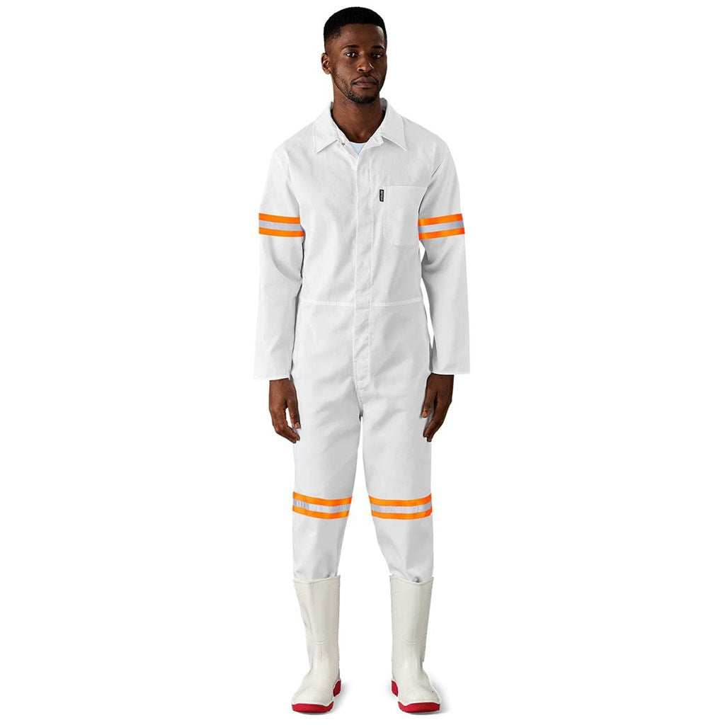 Safety Polycotton Boiler Suit - Reflective Arms & Legs - Orange Tape — Print Fast Express