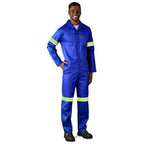 Safety Polycotton Boiler Suit - Reflective Arms Legs & Back - Yellow Tape — Print Fast Express