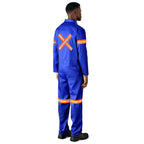 Safety Polycotton Boiler Suit - Reflective Arms Legs & Back - Orange Tape — Print Fast Express