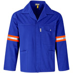 Site Premium Polycotton Jacket - Reflective Arms & Back - Orange Tape in Royal Blue — Print Fast Express