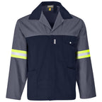 Site Premium Two-Tone Polycotton Jacket - Reflective Arms & Back - Yellow Tape in Grey — Print Fast Express