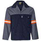 Site Premium Two-Tone Polycotton Jacket - Reflective Arms & Back - Orange Tape in Grey — Print Fast Express