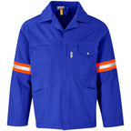Artisan Premium 100% Cotton Jacket - Reflective Arms - Orange Tape in Royal Blue — Print Fast Express