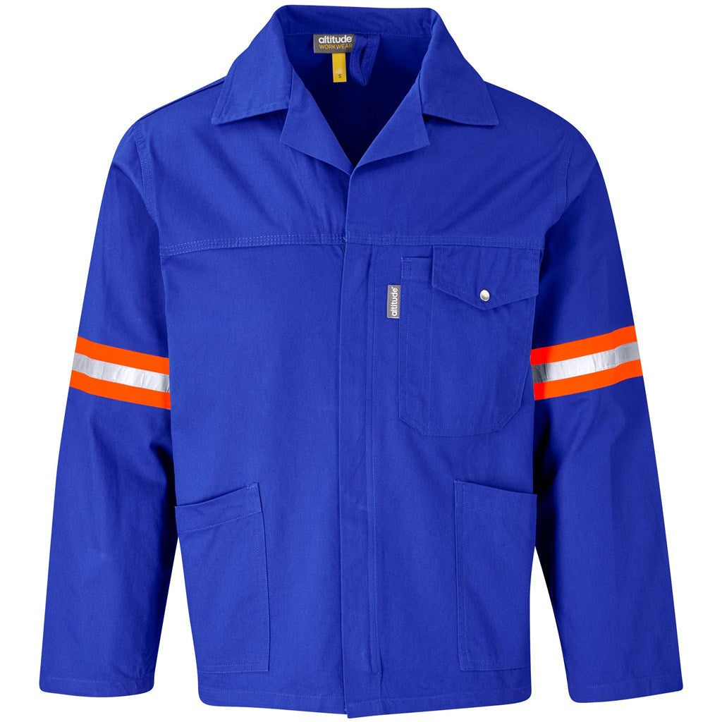 Artisan Premium 100% Cotton Jacket - Reflective Arms - Orange Tape in Royal Blue — Print Fast Express