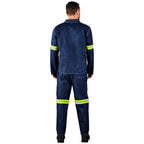 Cast Premium 100% Cotton Denim Jacket - Reflective Arms - Yellow Tape — Print Fast Express