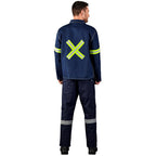 Cast Premium 100% Cotton Denim Jacket - Reflective Arms & Back - Yellow Tape — Print Fast Express