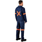 Cast Premium 100% Cotton Denim Jacket - Reflective Arms & Back - Orange Tape — Print Fast Express