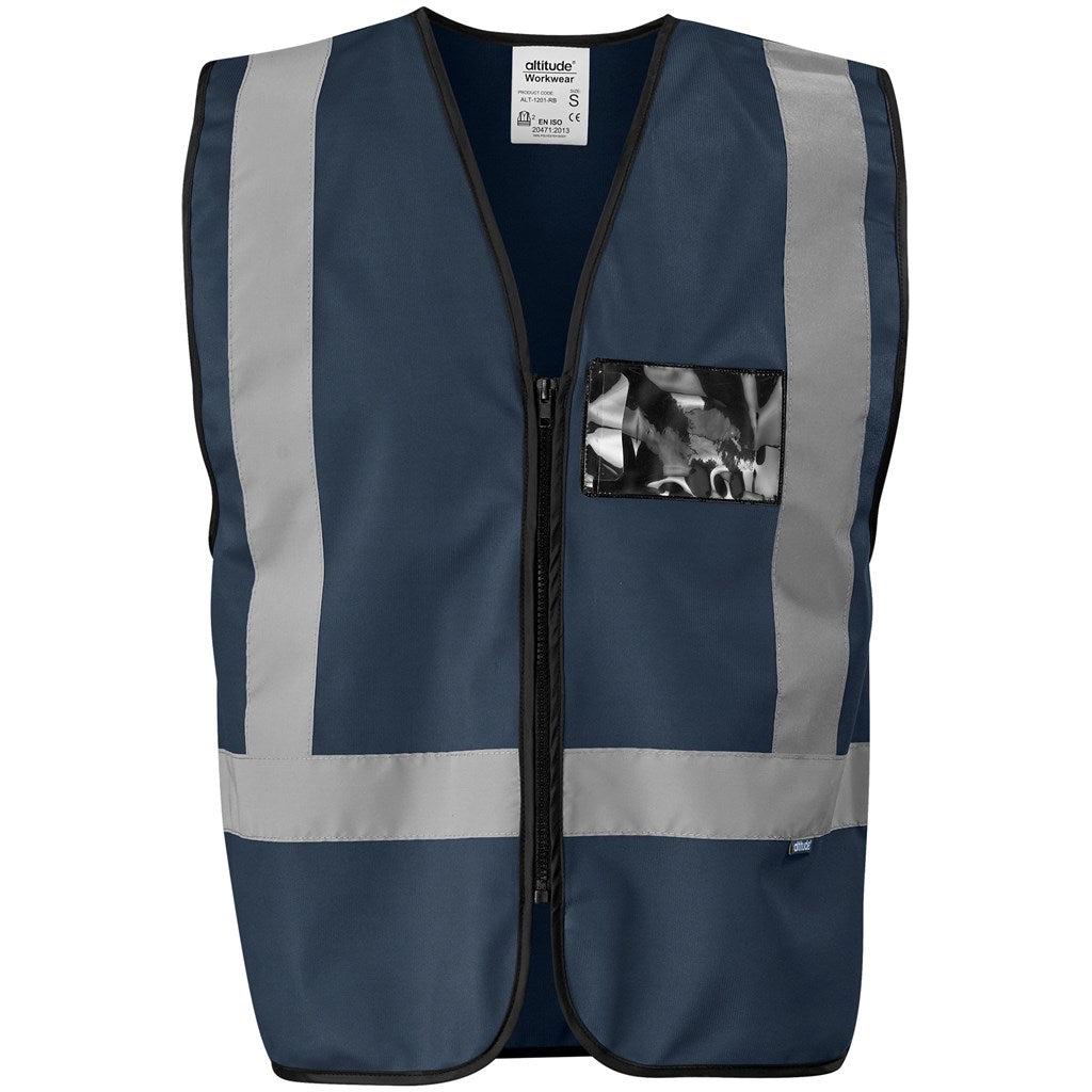 Direction En4 Hi-Viz Reflective Full Zip Vest in Navy — Print Fast Express