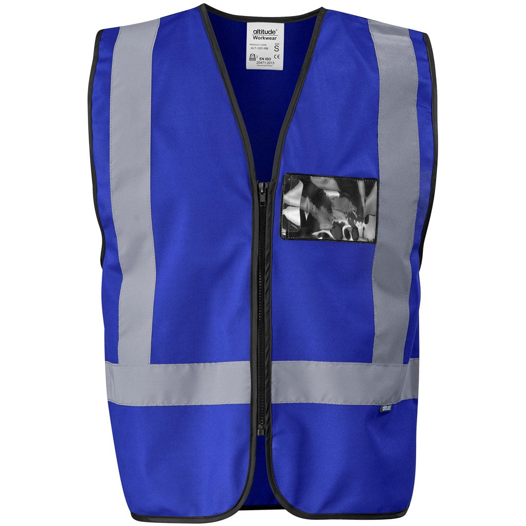 Direction En4 Hi-Viz Reflective Full Zip Vest in Royal Blue — Print Fast Express