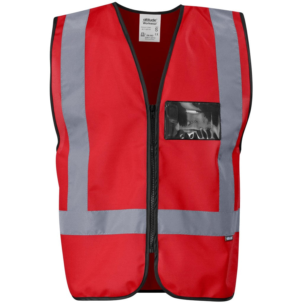 Direction En4 Hi-Viz Reflective Full Zip Vest in Red — Print Fast Express