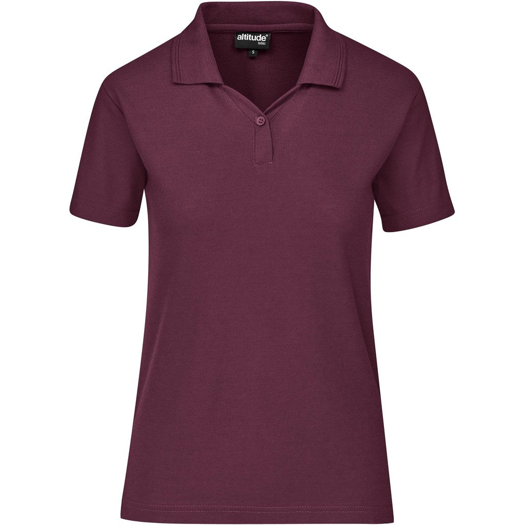 Ladies Basic Pique Golf Shirt in Dark Red — Print Fast Express