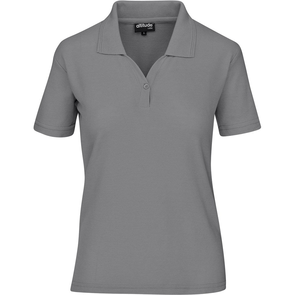 Ladies Basic Pique Golf Shirt in Grey — Print Fast Express