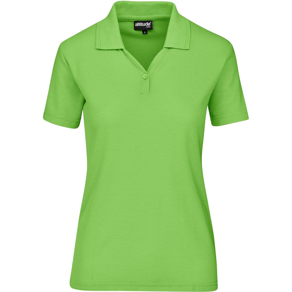 Ladies Basic Pique Golf Shirt in Lime — Print Fast Express