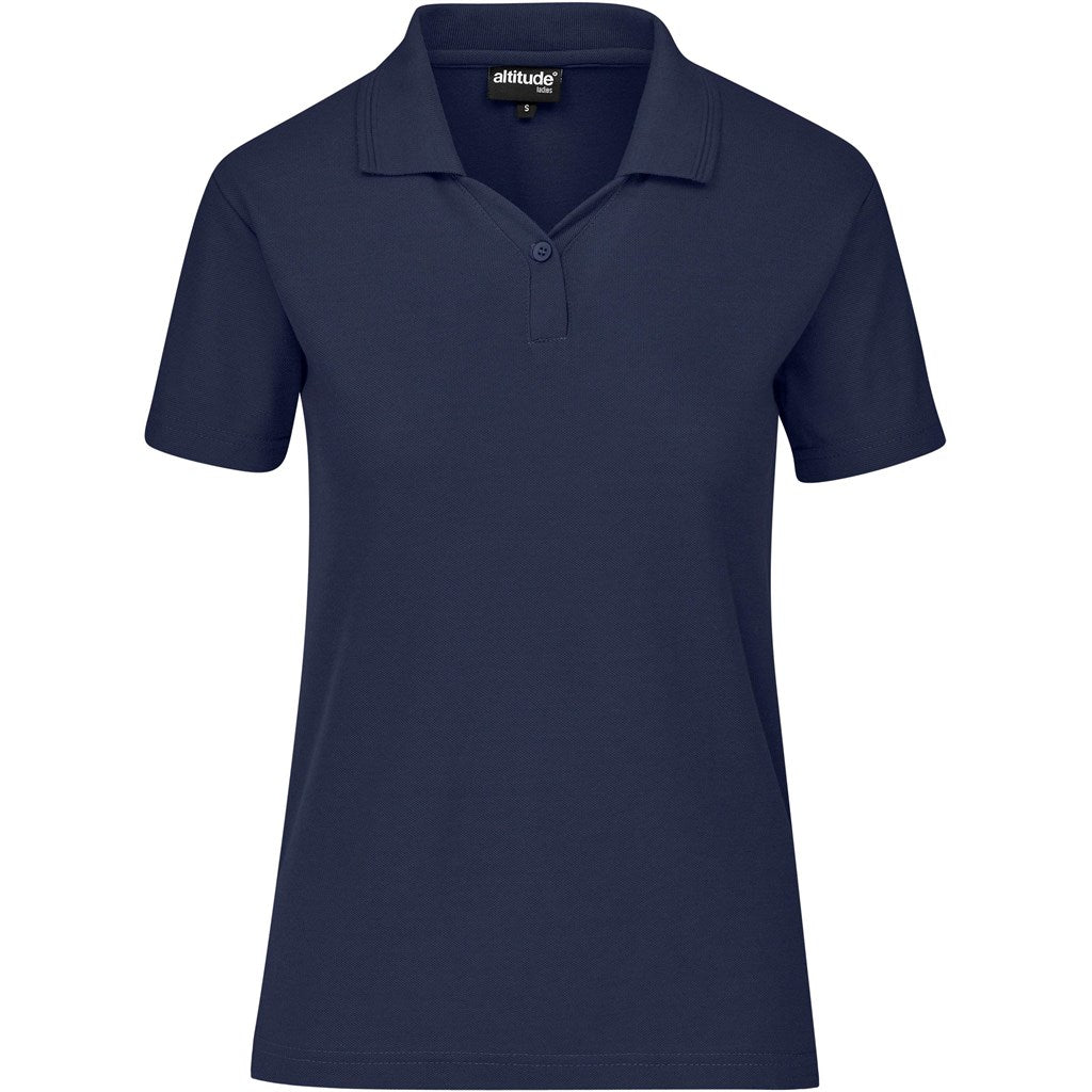 Ladies Basic Pique Golf Shirt in Navy — Print Fast Express