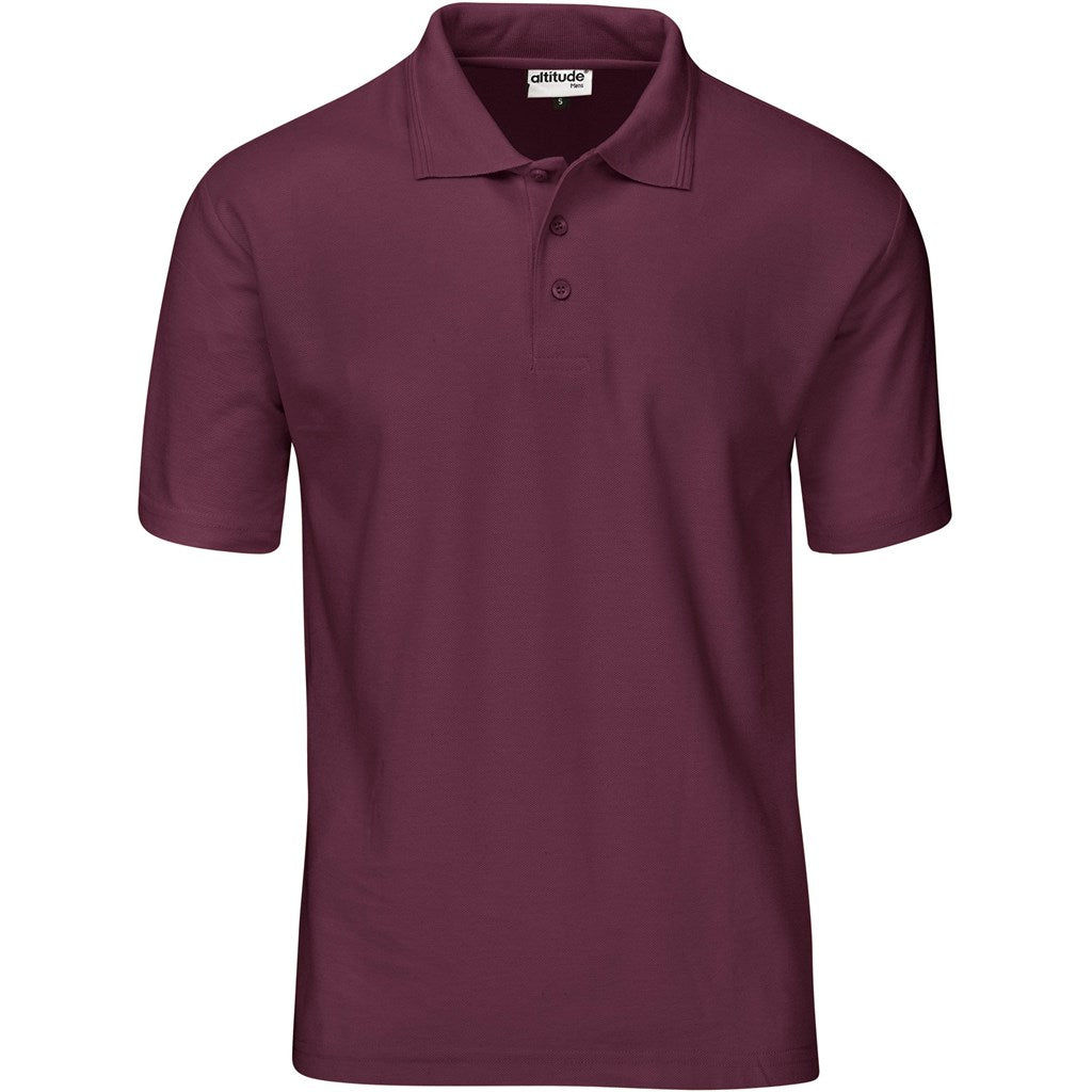 Mens Basic Pique Golf Shirt in Dark Red — Print Fast Express