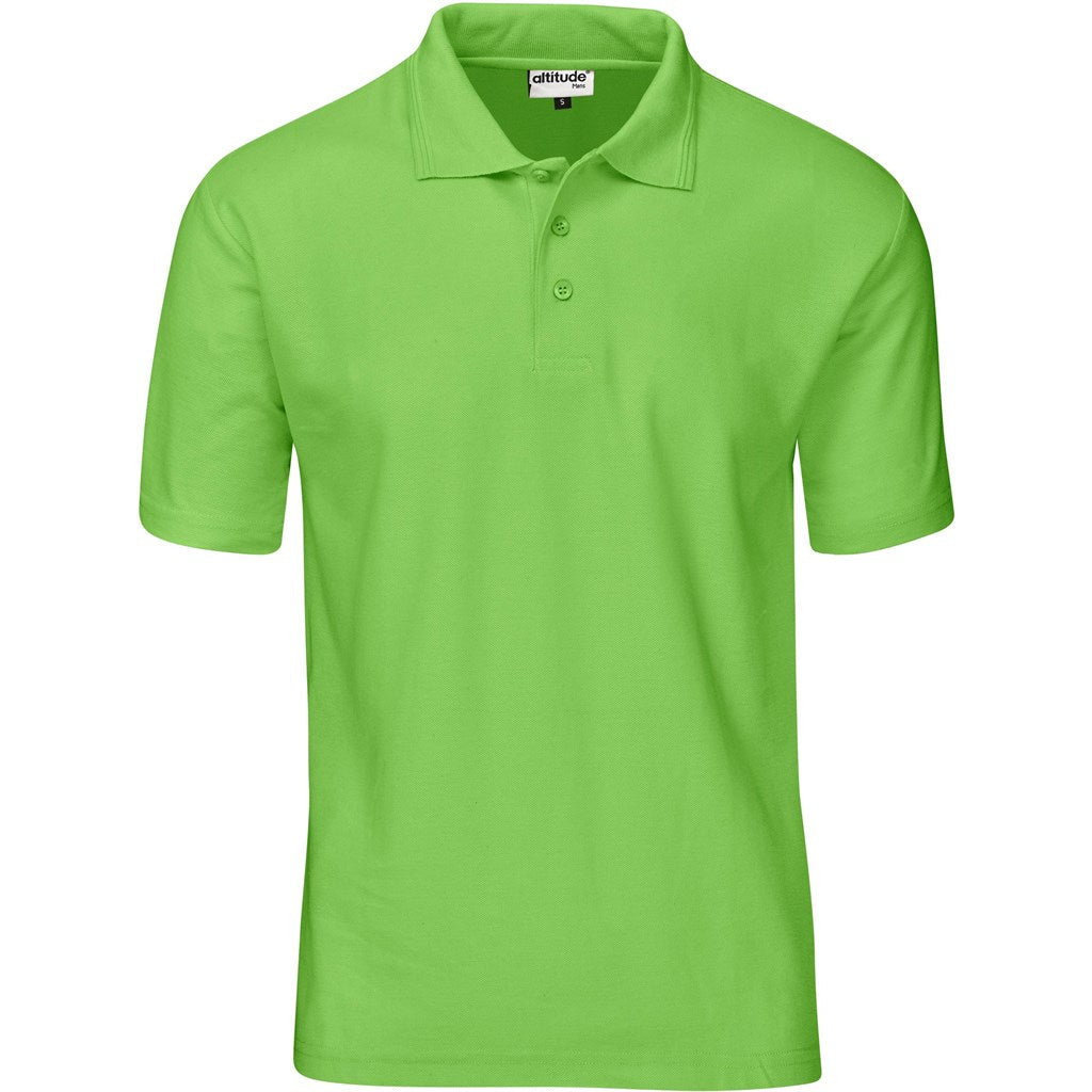 Mens Basic Pique Golf Shirt in Lime — Print Fast Express