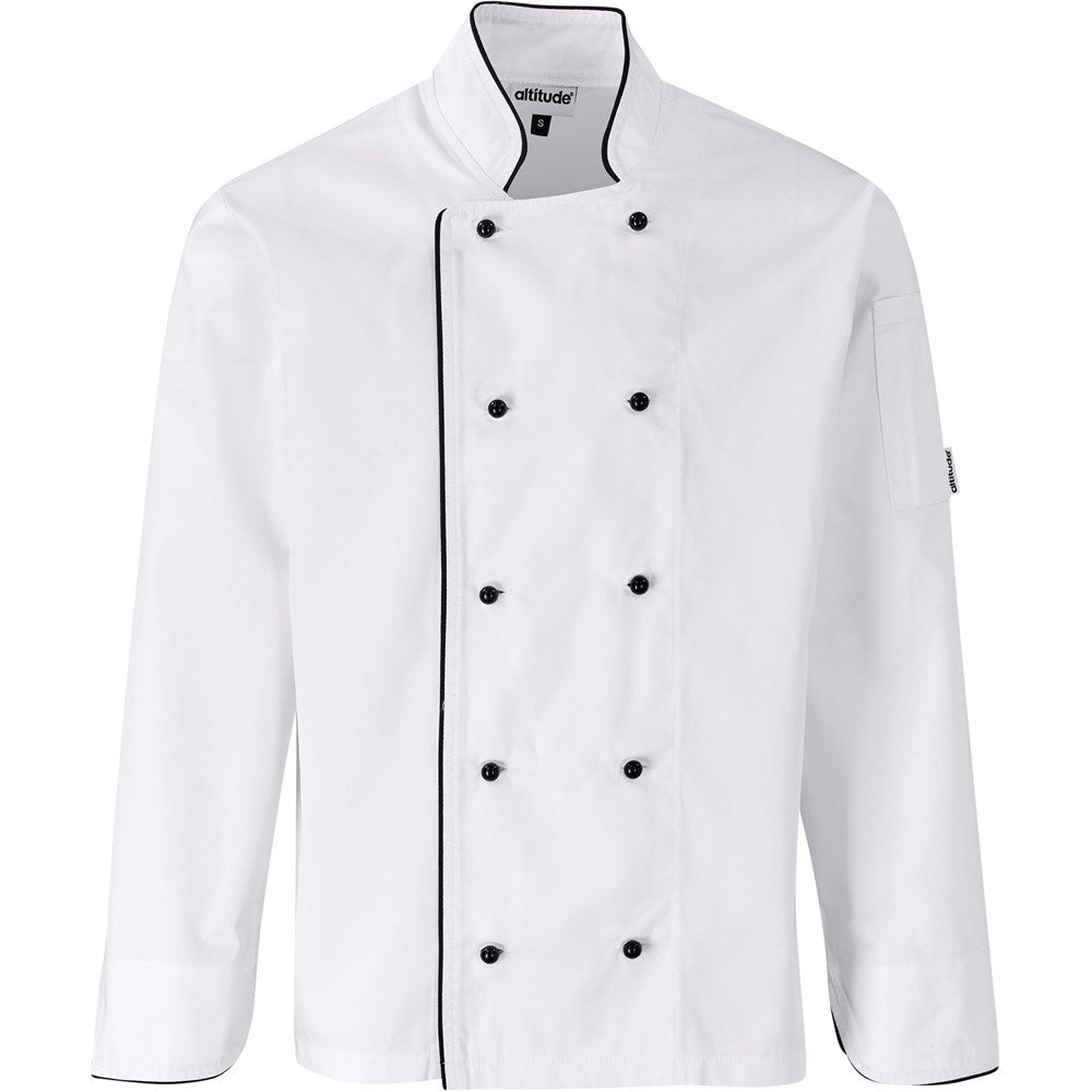 Unisex Long Sleeve Dijon Chef Jacket in White — Print Fast Express
