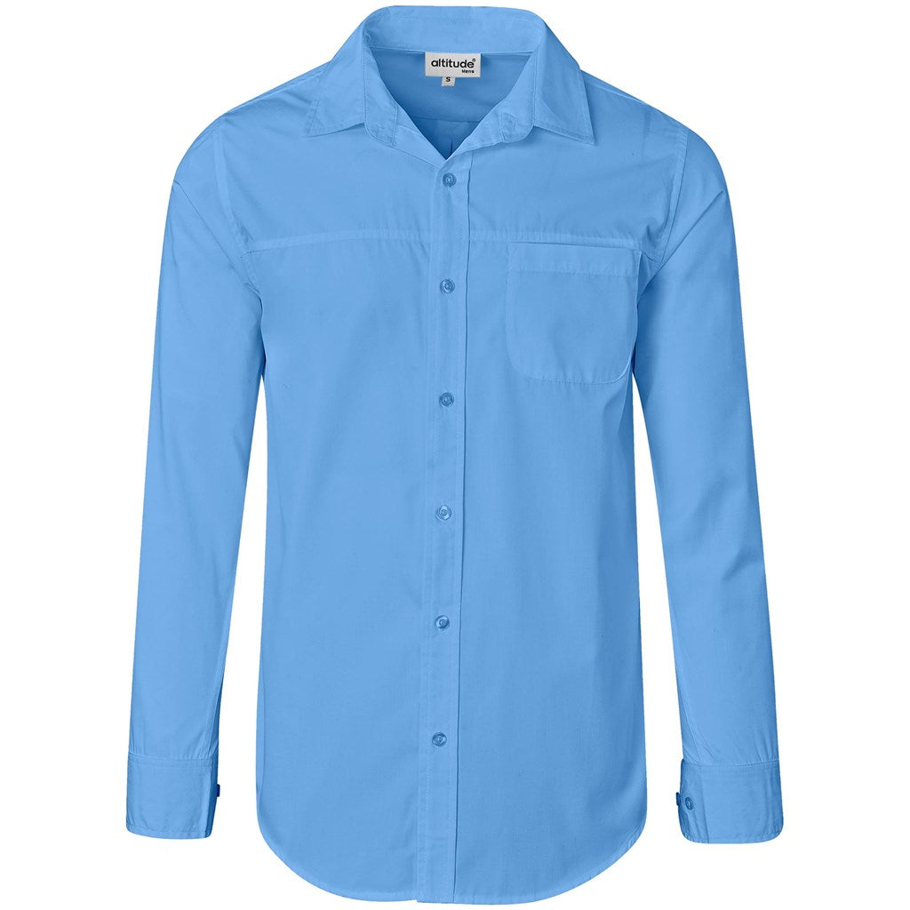 Mens Long Sleeve Empire Shirt in Sky Blue — Print Fast Express