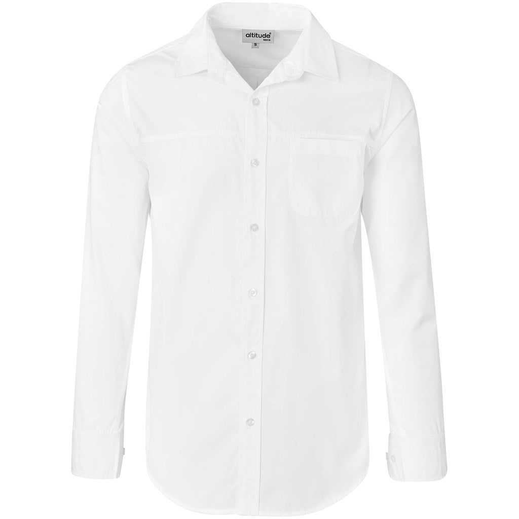Mens Long Sleeve Empire Shirt in White — Print Fast Express