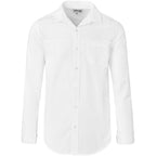 Mens Long Sleeve Empire Shirt in White — Print Fast Express