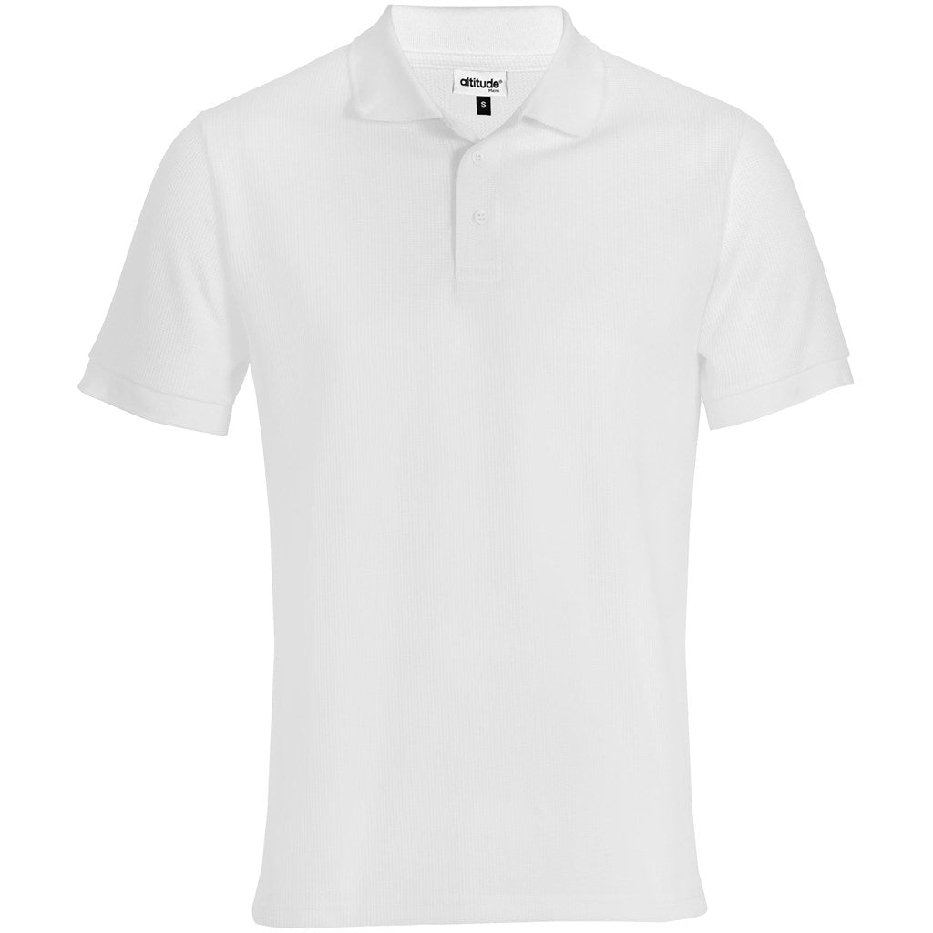 Mens Exhibit Golf Shirt in White — Print Fast Express